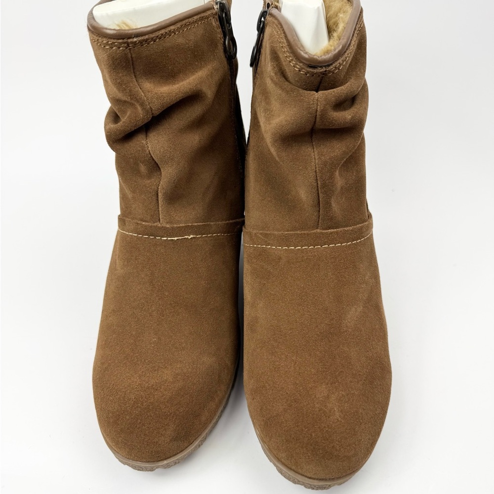 Sporto Tan Suede “Wind” Ankle Wedge Boots Sz 9 - Picture 2 of 6
